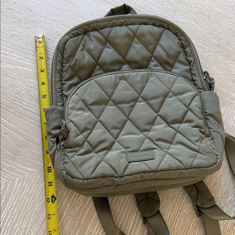 Vera Bradley Olive Quilted Backpack and Wristlet Set - Picture 2 of 15